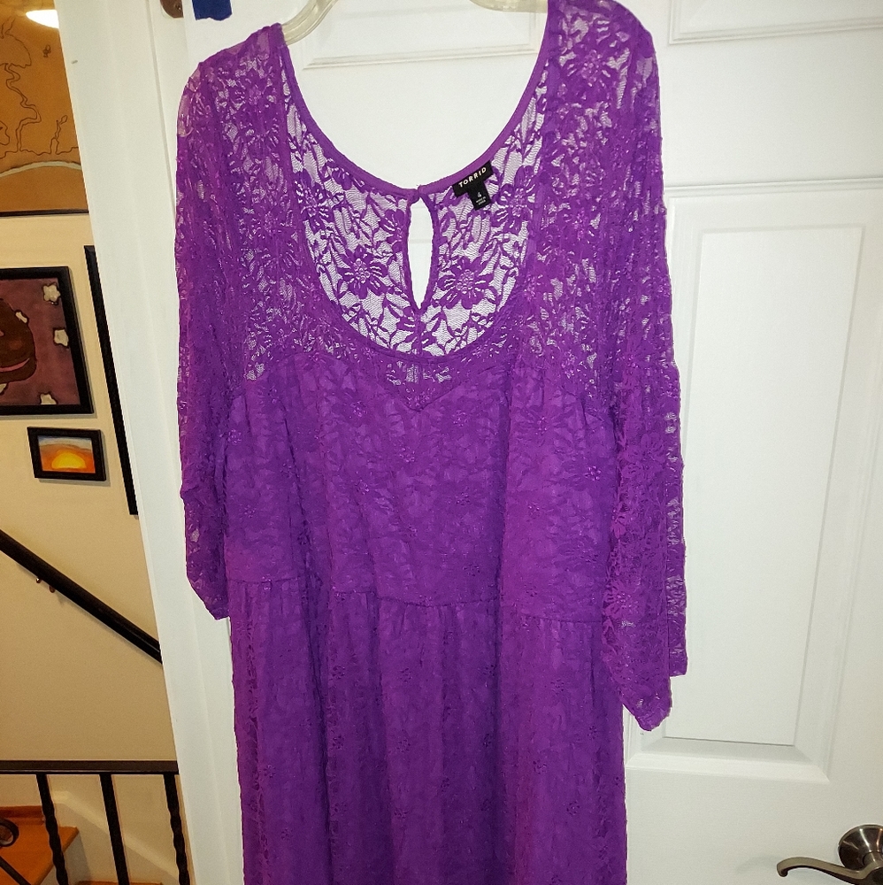 Purple lace dress